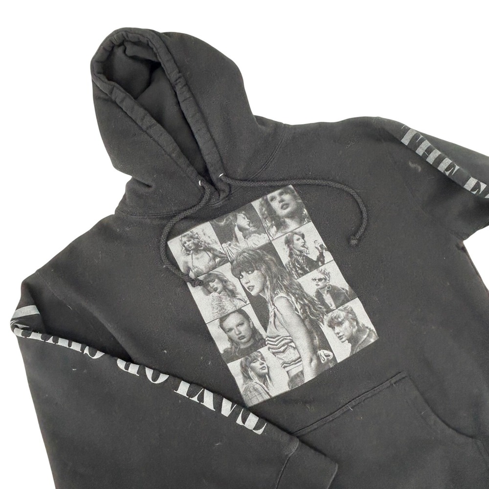 Taylor Swift The Eras Tour Hoodie Black Concert Merch Sweatshirt Size Large L